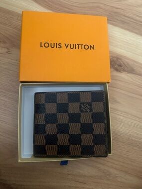 Louis Vuitton Brown & Dark Brown Damier Money Clip Wallet